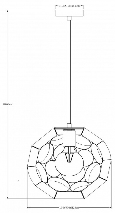 Подвесной светильник lucide hannelore 10423/30/02