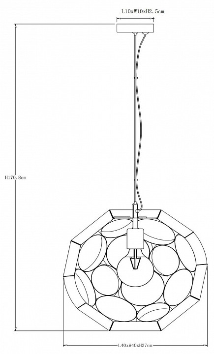 Подвесной светильник lucide hannelore 10423/40/02