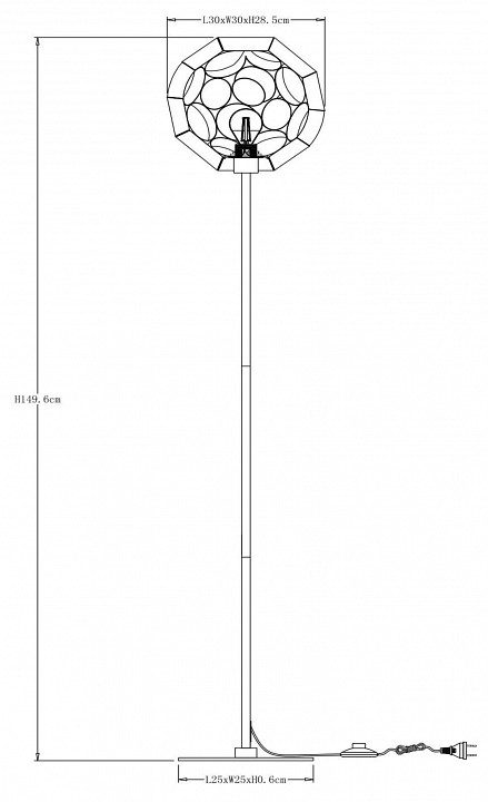 Торшер lucide hannelore 0723/01/26