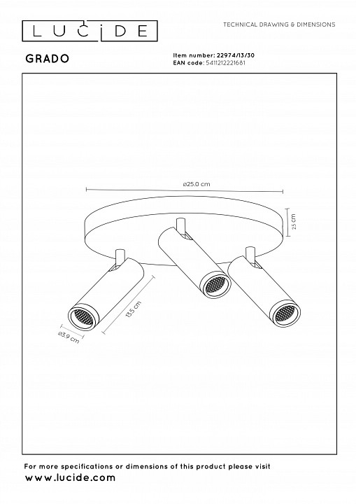 Спот lucide grado 22974/13/30