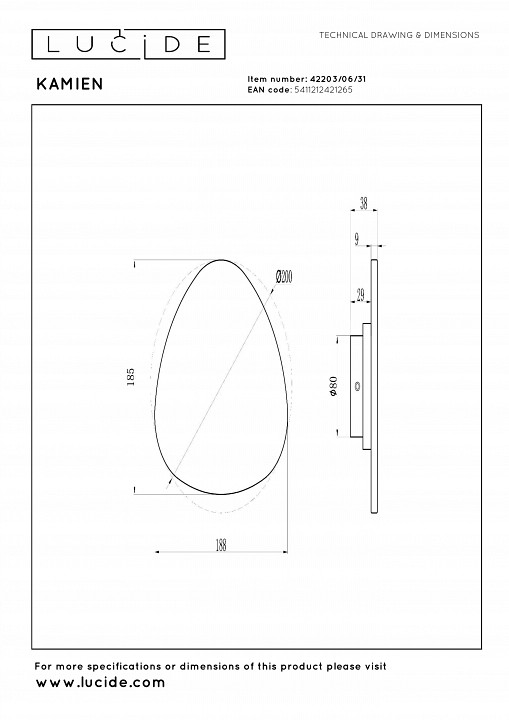 Накладной светильник lucide kamien 42203/06/31