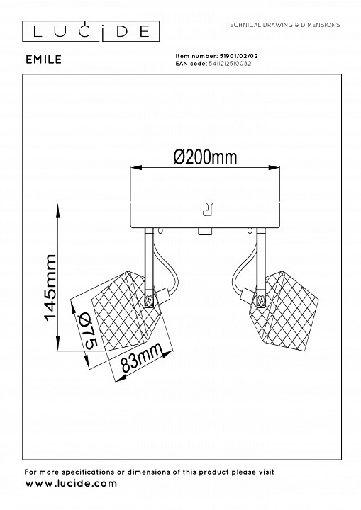 Бра lucide pilar 2767/12/31