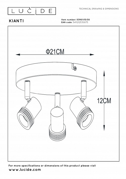 Спот lucide kianti 53901/13/30