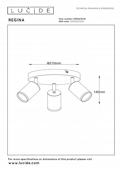 Спот lucide regina 53914/13/41