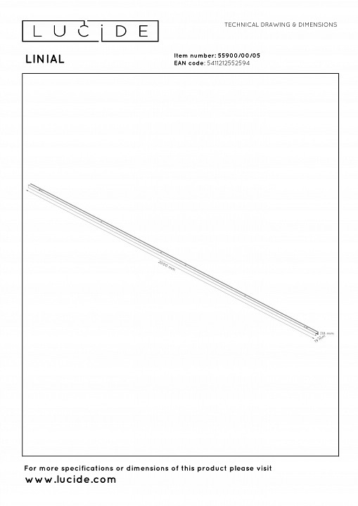 Трек накладной lucide linial 55900/00/05
