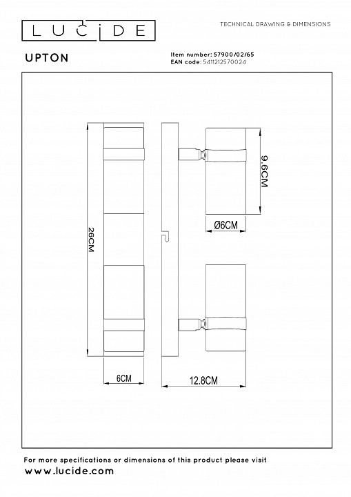 Спот lucide upton 57900/02/65
