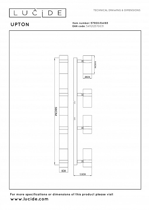 Спот lucide upton 57900/04/65