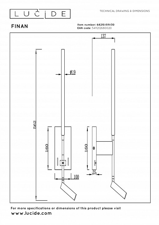 Бра lucide pilar 2767/12/31