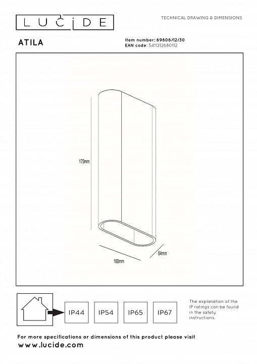 Бра lucide pilar 2767/12/31