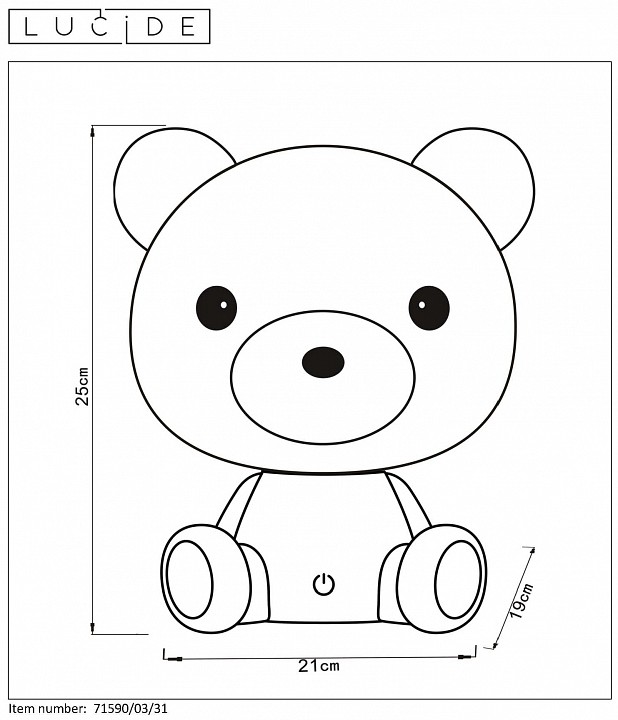 Настольная лампа-ночник lucide dodo bear 71590/03/31