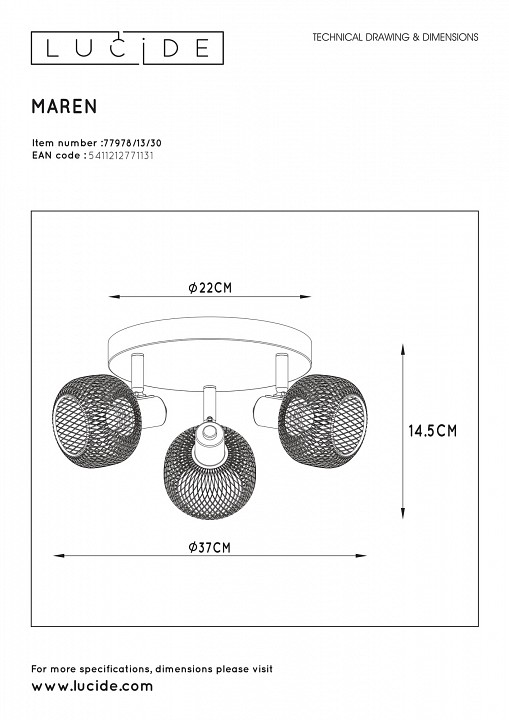 Спот lucide maren 77978/13/30