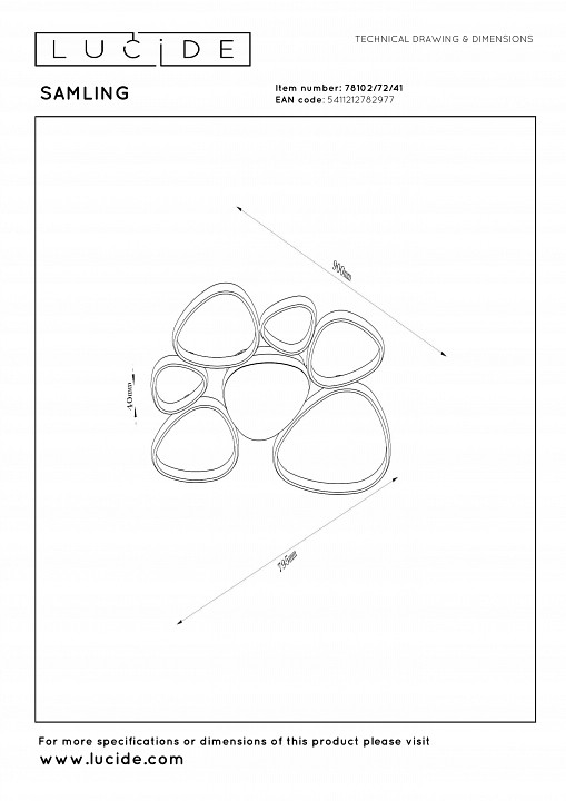 Потолочная люстра lucide samling 78102/72/41