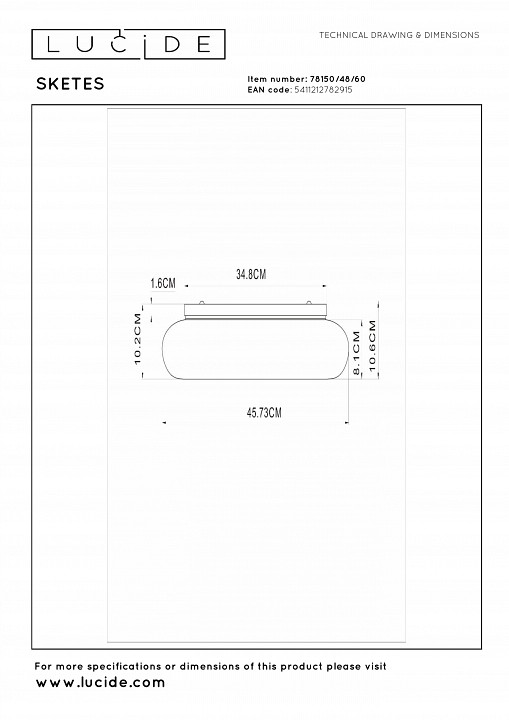 Накладной светильник lucide sketes 78150/48/60