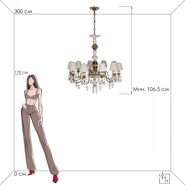 Подвесная люстра loft it grace 10203/10 white
