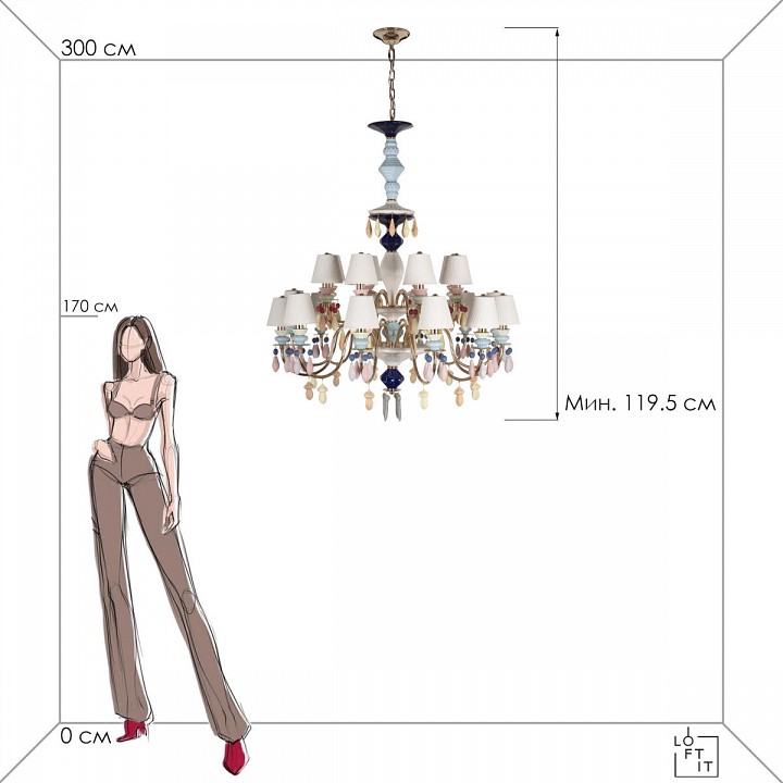 Подвесная люстра loft it grace 10203/12+8 mult