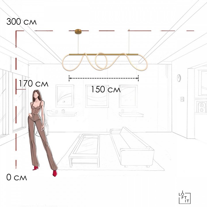 Подвесной светильник loft it thread 10388p/b brass