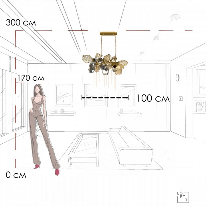 Подвесная люстра loft it britannica 10401/1000l