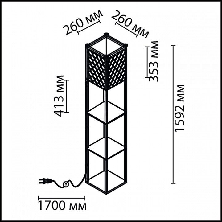 Торшер с полкой lumion practic 8091/1f