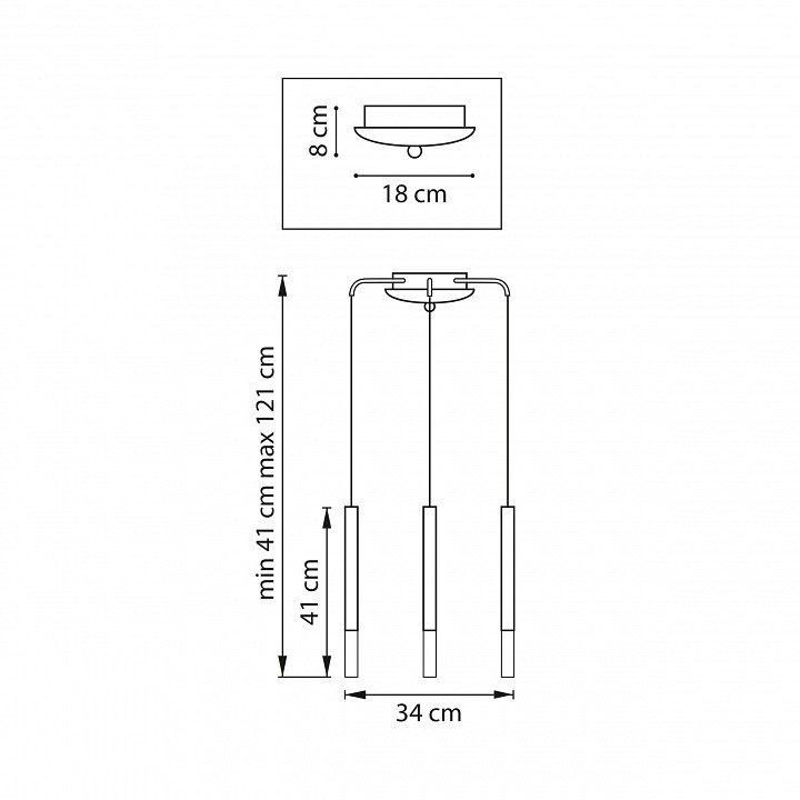 Подвесная люстра lightstar tubo l3t747133