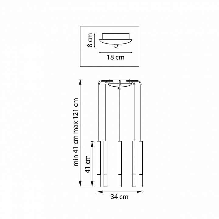 Подвесная люстра lightstar tubo l5t747143
