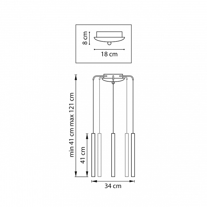 Подвесная люстра lightstar tubo l5t747247