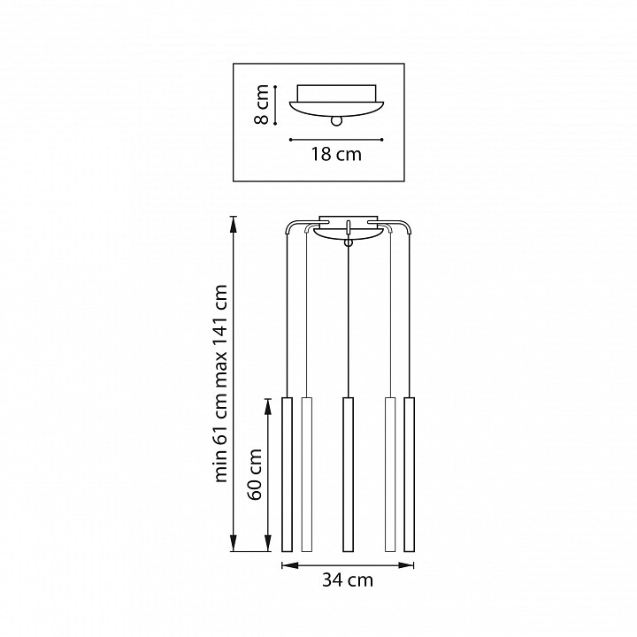 Подвесная люстра lightstar tubo l5t747337