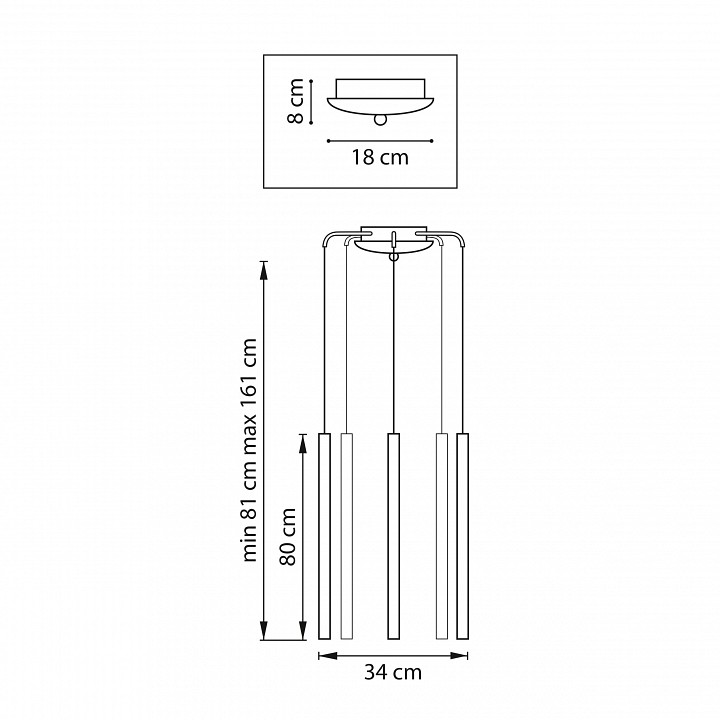 Подвесная люстра lightstar tubo l5t747443