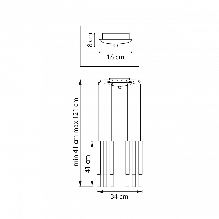 Подвесная люстра lightstar tubo l8t747143