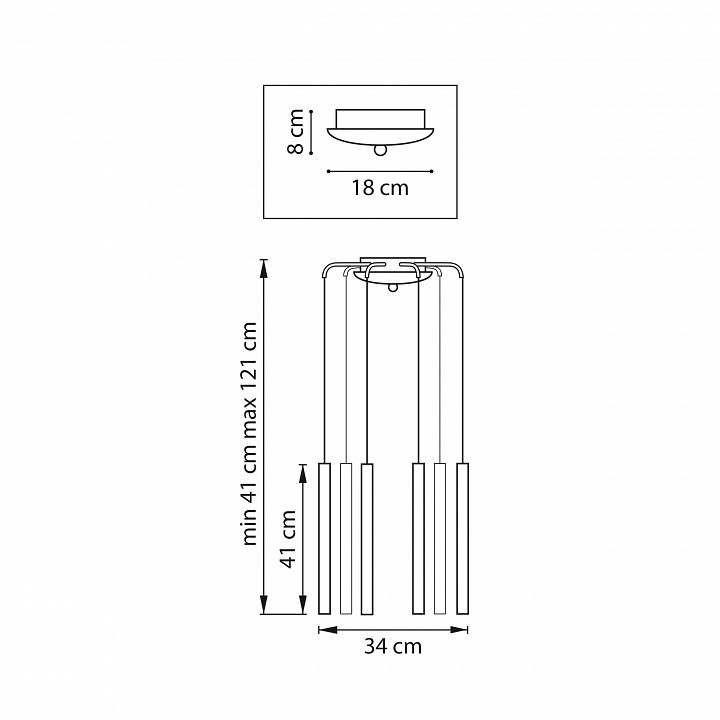 Подвесная люстра lightstar tubo l8t747247