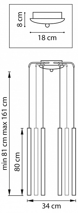 Подвесная люстра lightstar tubo l8t747433