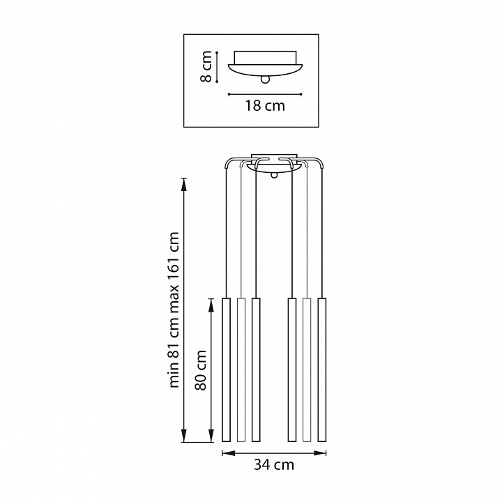 Подвесная люстра lightstar tubo l8t747443