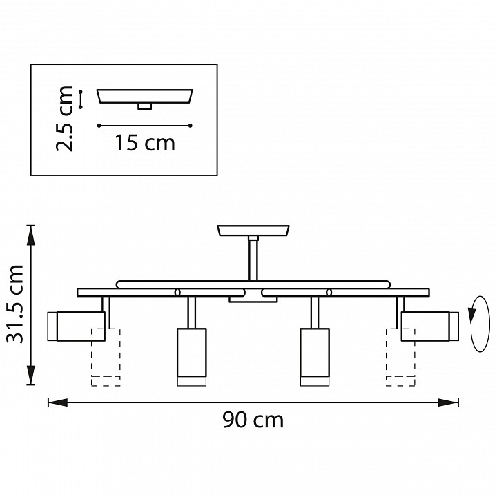 Люстра на штанге lightstar rullo lr71837840