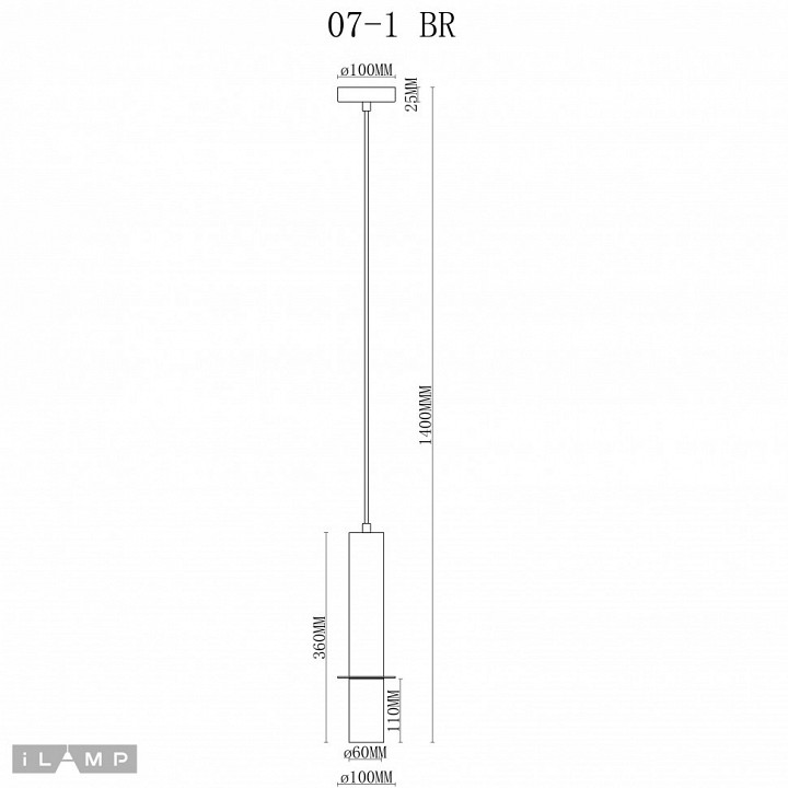Подвесной светильник ilamp lofty 10706-1 wh-br