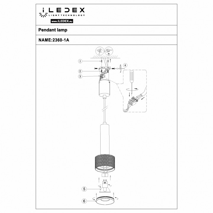 Подвесной светильник iledex delta 2362-1 bk+grp