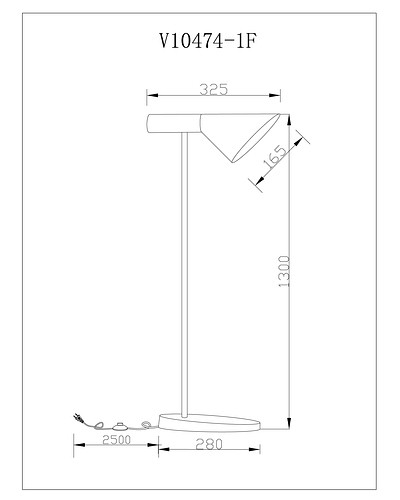 Торшер moderli turin v10474-1f