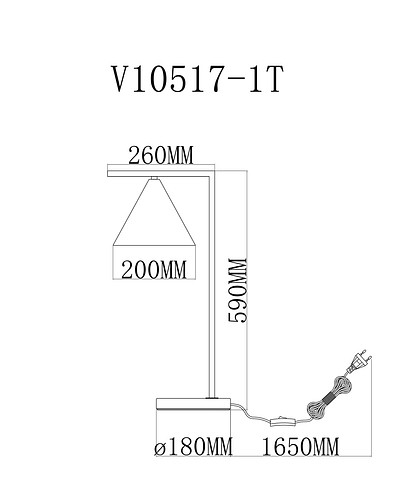 Настольная лампа декоративная moderli omaha v10517-1t