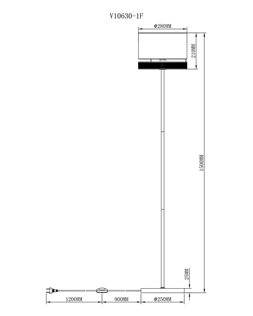 Торшер moderli gela v10630-1f