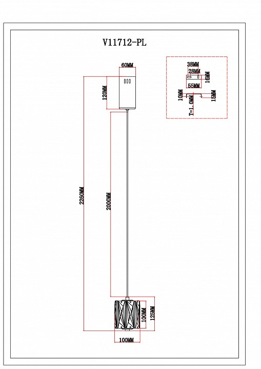 Подвесной светильник moderli prismique v11712-pl