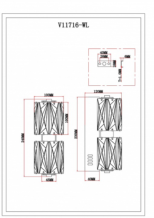 Бра moderli prismique v11716-wl