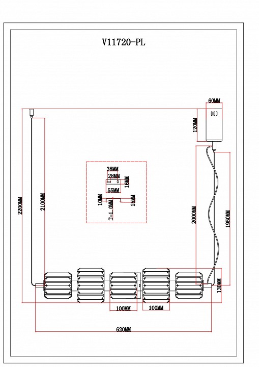 Подвесной светильник moderli prismique v11720-pl