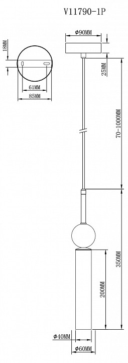 Подвесной светильник moderli illis v11790-1p