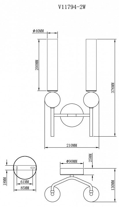 Бра moderli illis v11794-2w