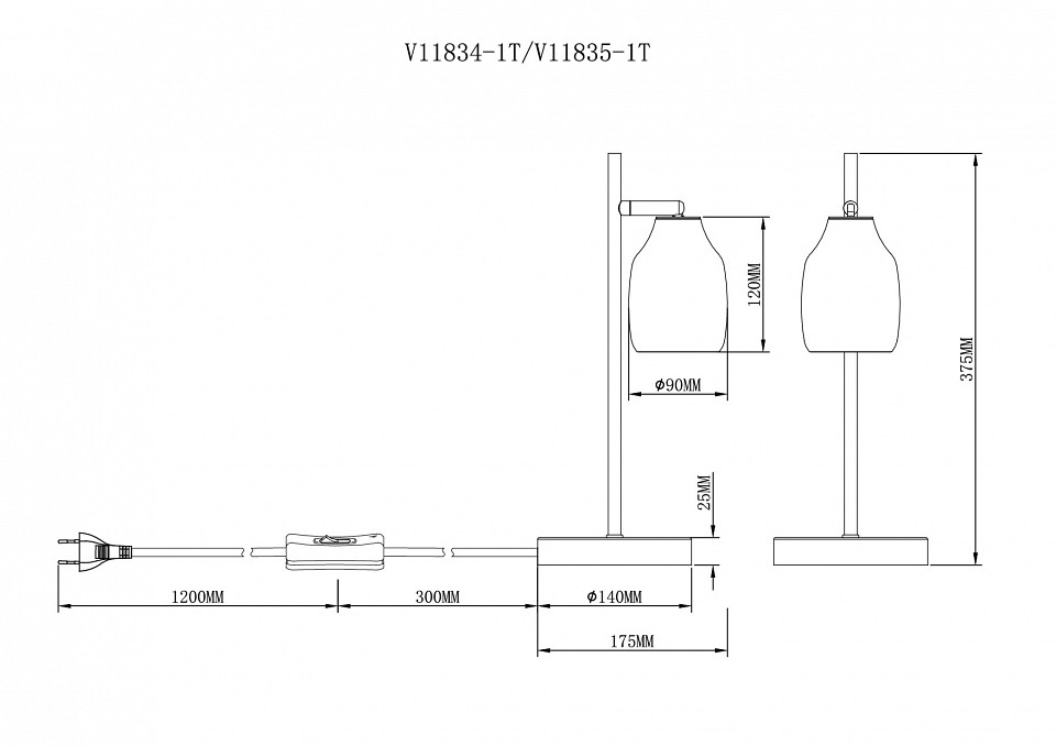 Настольная лампа офисная moderli adalina v11834-1t