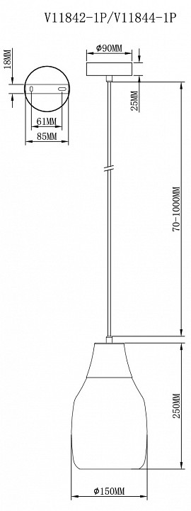 Подвесной светильник moderli adalina v11844-1p