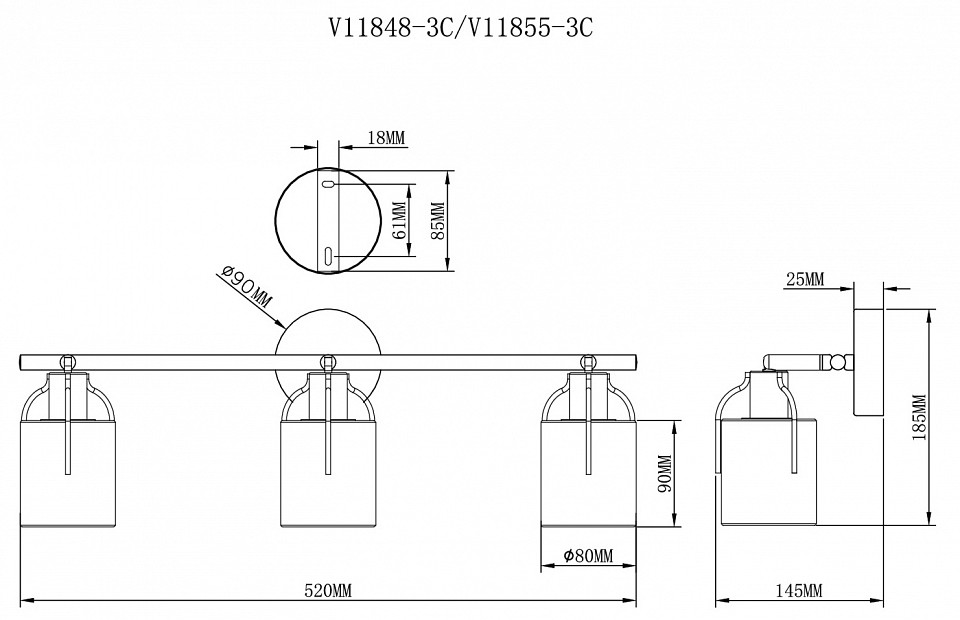Спот moderli inari v11848-3c
