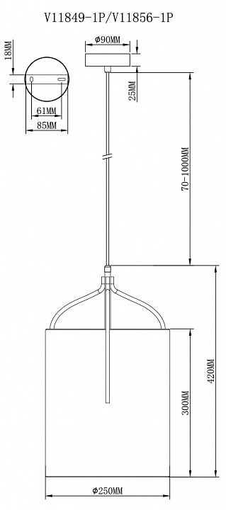 Подвесной светильник moderli inari v11856-1p