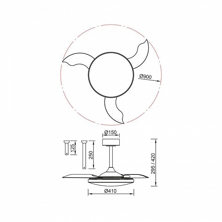 Светильник с вентилятором mantra slim fan 9008