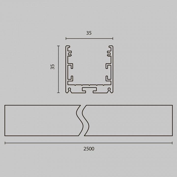 Профиль накладной maytoni led strip alm-3535r-b-d-2.5m