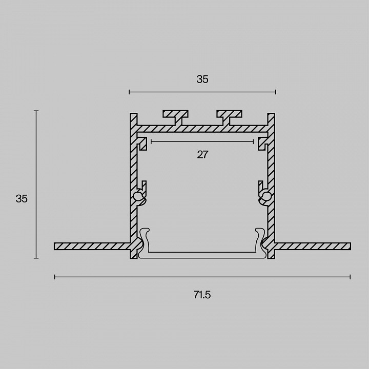 Короб встраиваемый maytoni  alm-7135-s-2m