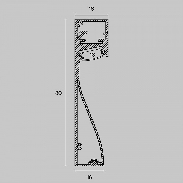 Короб для плинтусов maytoni  alm-8018-b-2m